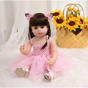 Baby Doll 22inches  55CM Realistic Reborn Babies Silicone Vinyl Body Girl Doll
